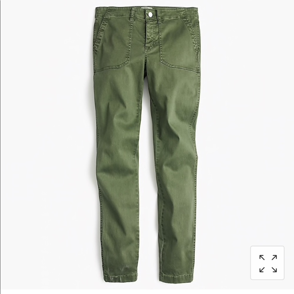 JCREW 9” Ankle toothpick jeans in green size 27